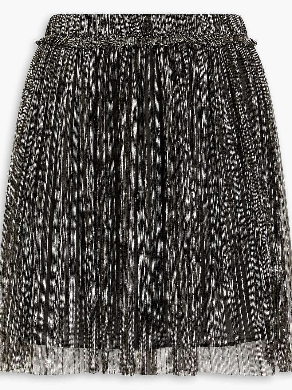 benedicte pleated metallic stretch-knit mini skirt