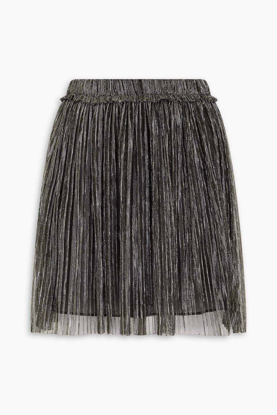 Isabel Marant Étoile Pleated Metallic Knitted Mini Skirt In Brass