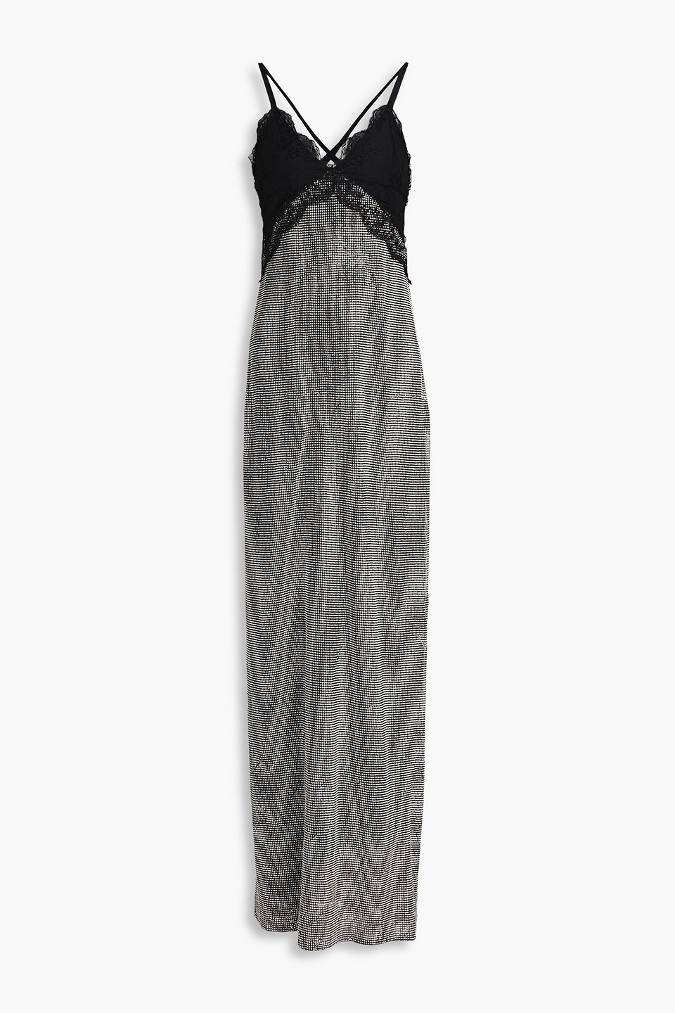 Christopher Kane - Lace-paneled embellished tulle gown - Metallic