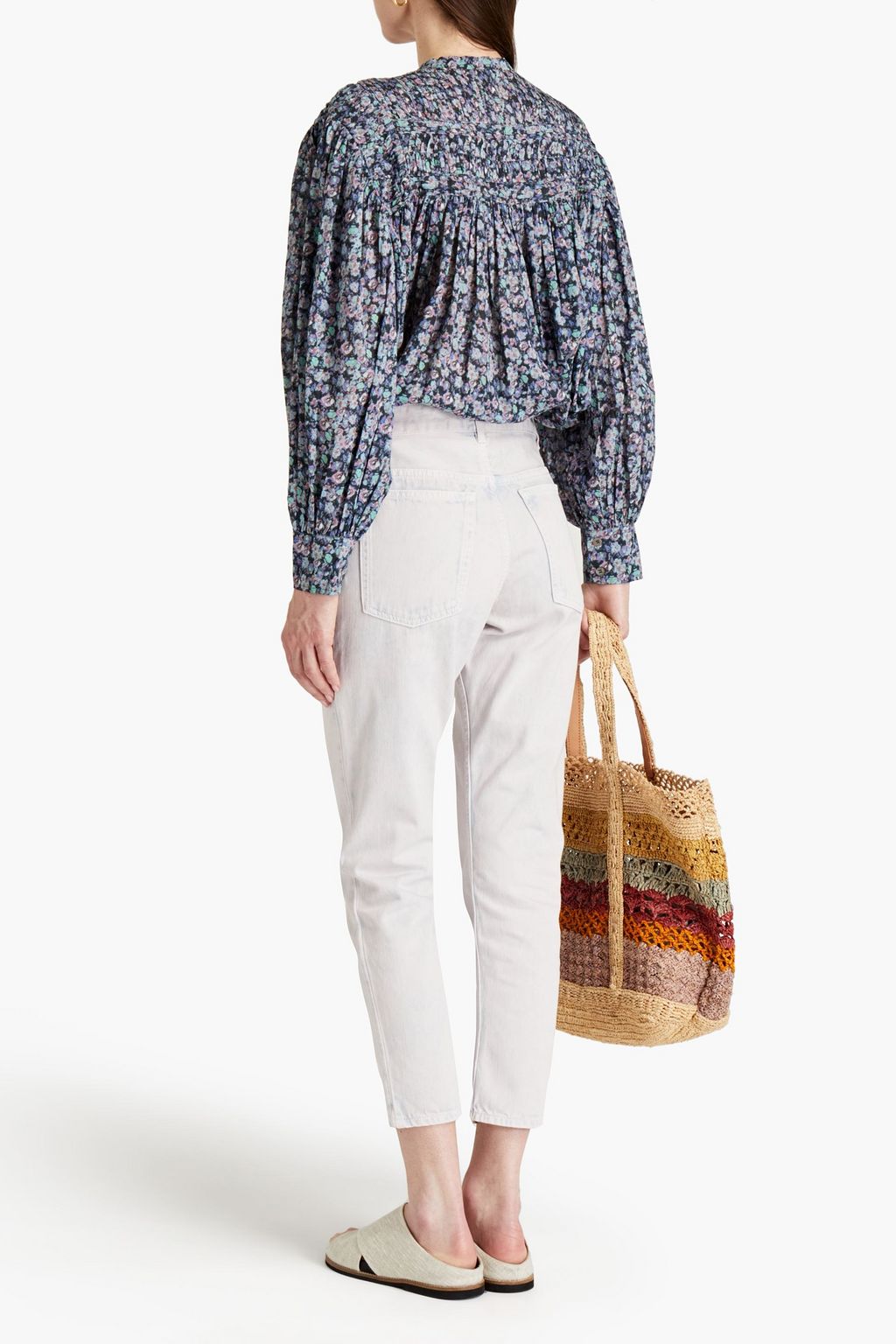 MARANT ÉTOILE Nea cropped acid-wash high-rise slim-leg jeans