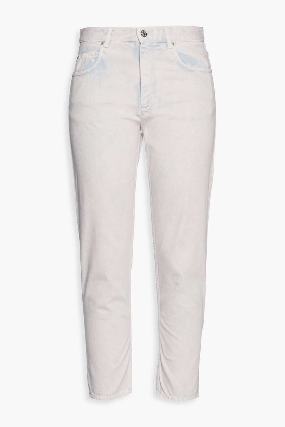 marant étoile - nea cropped acid-wash high-rise slim-leg jeans - pink - fr 34