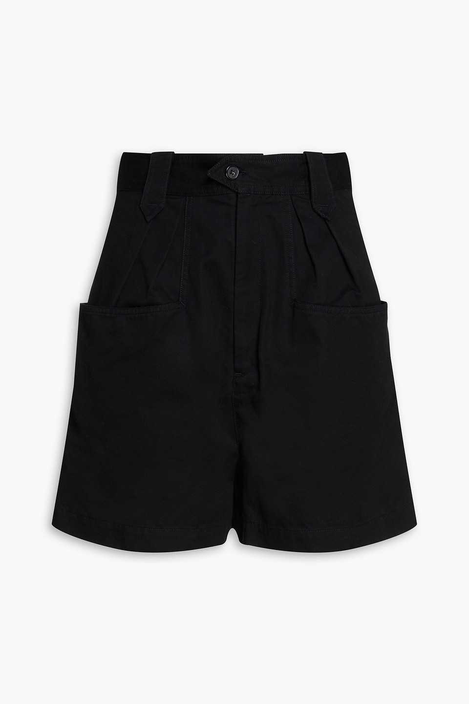 Isabel Marant Étoile Palinoa Pleated Cotton-canvas Shorts In Black