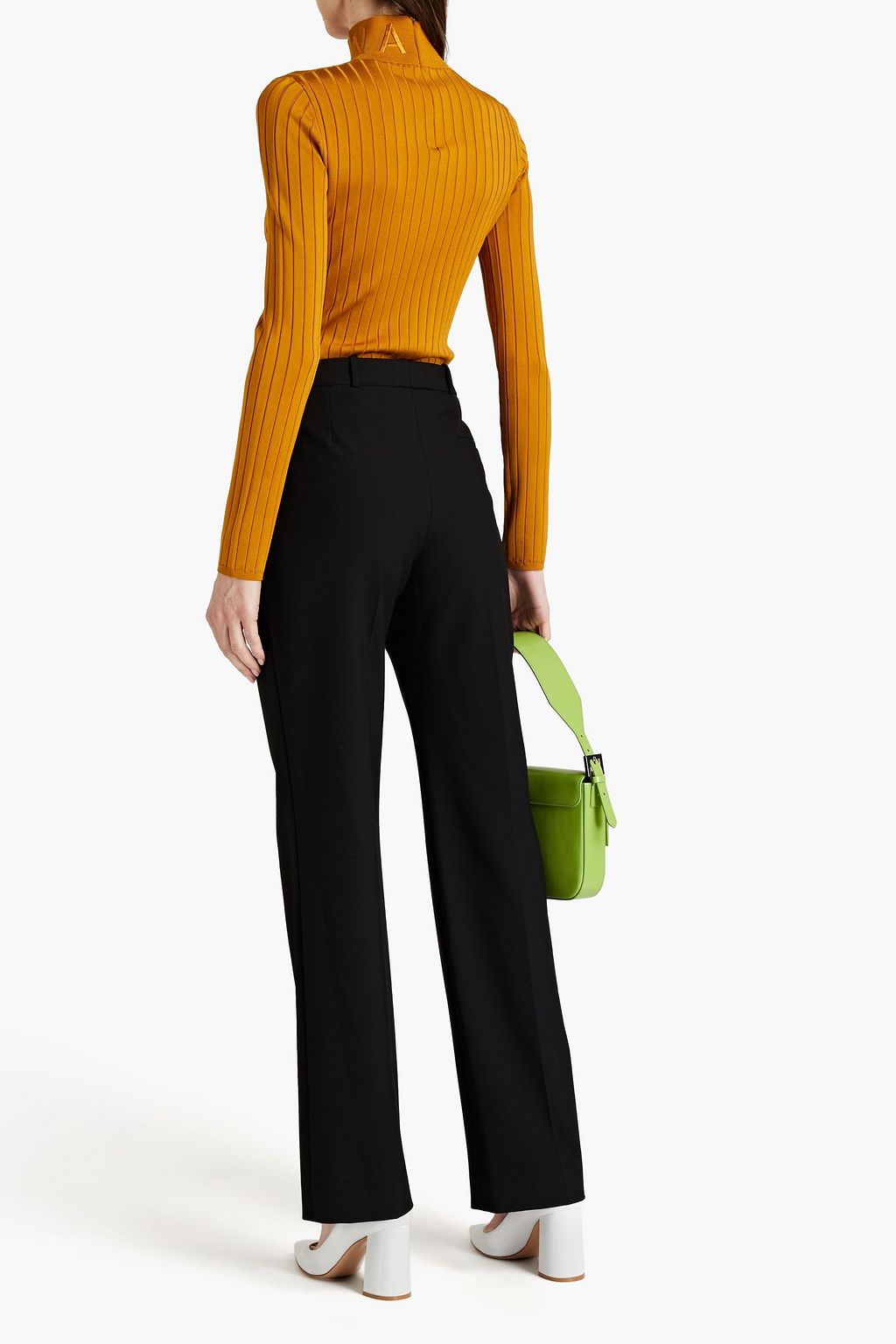 NINA RICCI 리브 니트 터틀넥 스웨터