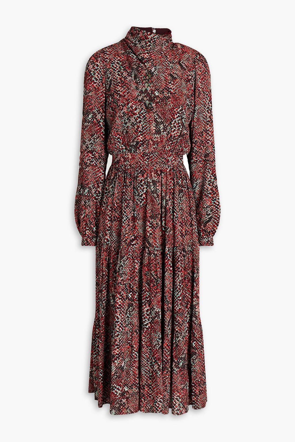 NICHOLAS Eleonor gathered printed georgette midi dress THE OUTNET