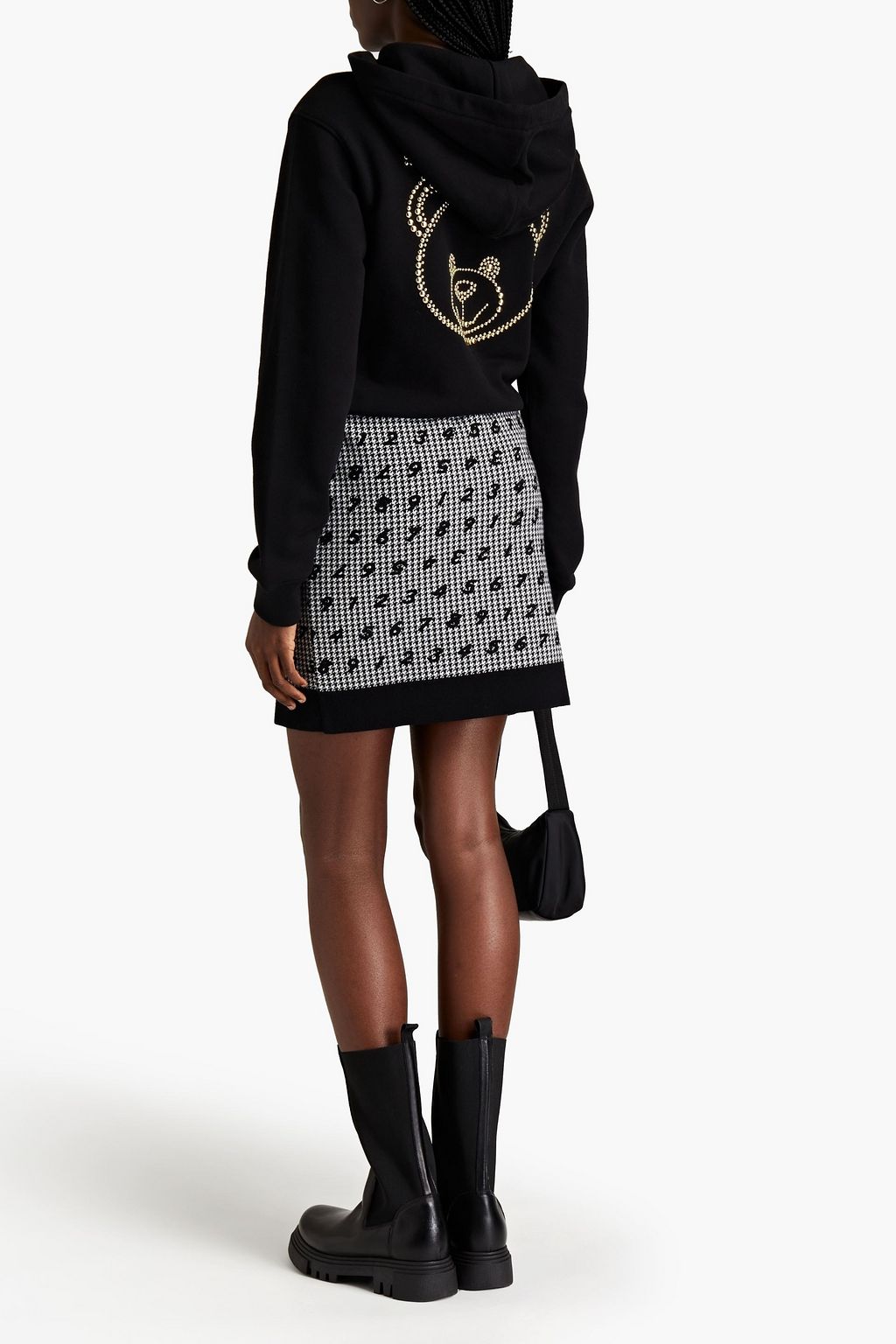 MOSCHINO Hoodie aus Baumwollfrottee mit Nieten