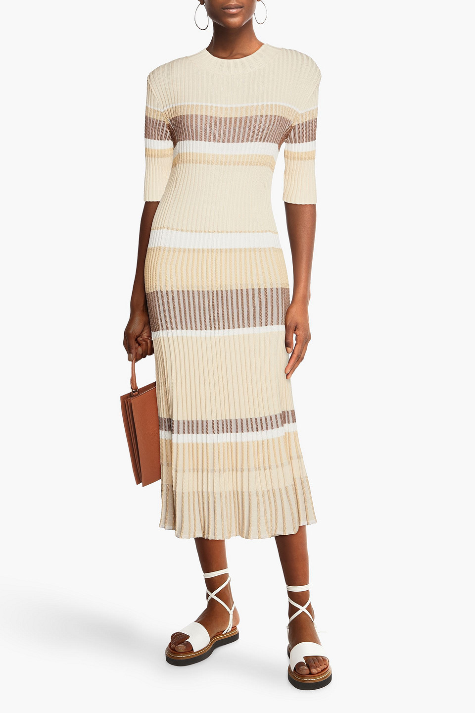 high neck knitted dress ASTR the Label Roxanna Sweater Dress in Charcoal