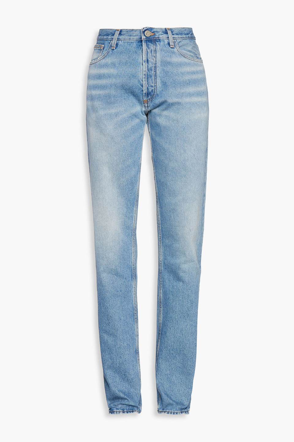Attico Womens Blue Super Washed Faded Straight-leg High-rise Jeans 29 In Blu Super Washed (blue)