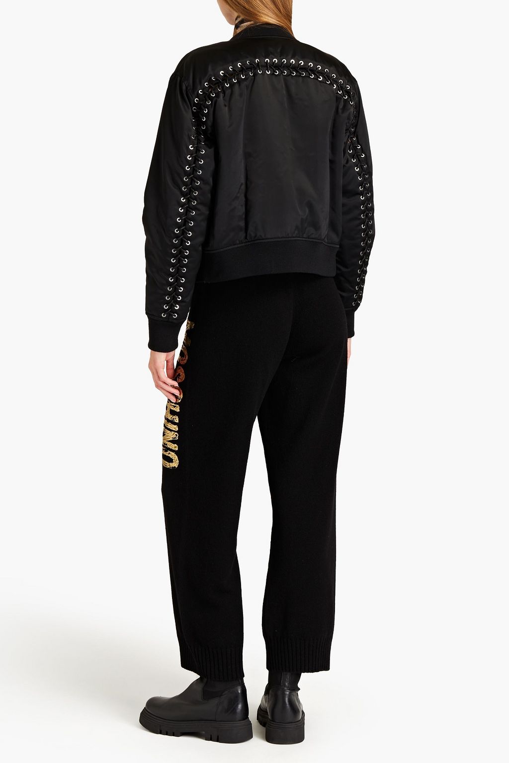 MOSCHINO Track Pants aus einer Kaschmir-Wollmischung mit Logoprint