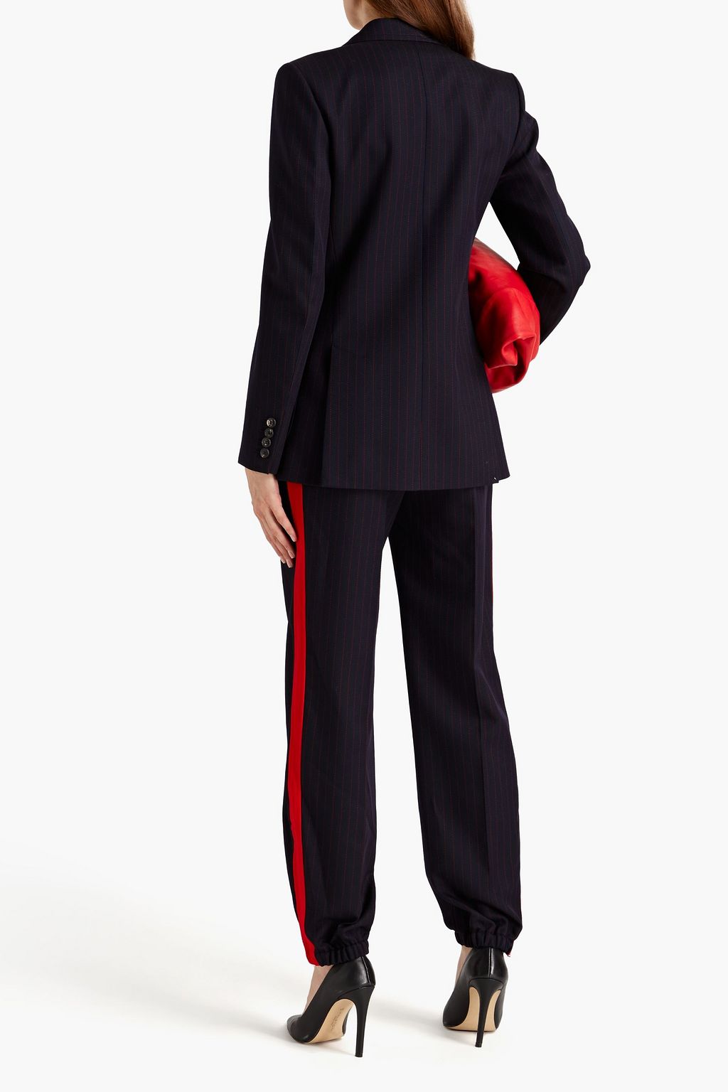 VICTORIA BECKHAM Pinstriped wool-twill blazer