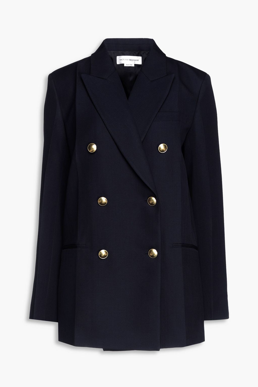 Navy Double-breasted wool blazer 