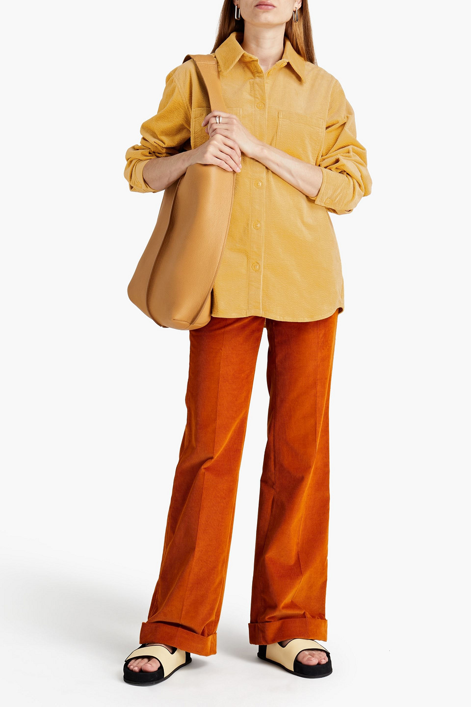 Samsoe & Samsoe Organic Cotton-blend Corduroy Shirt In Yellow