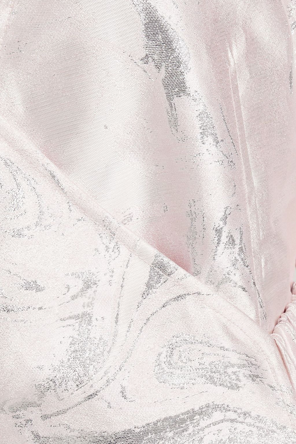 GANNI Metallic brocade midi wrap dress