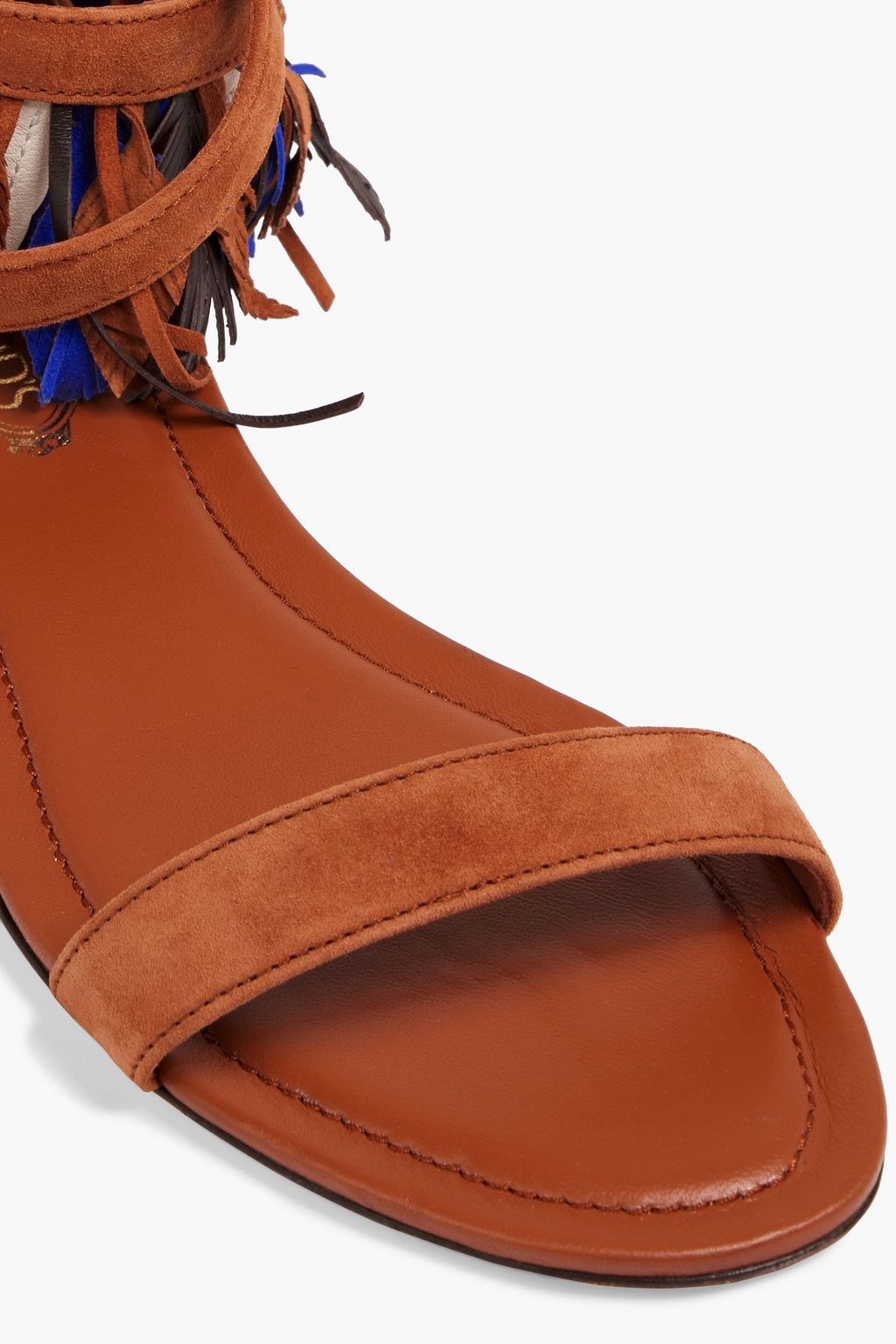TOD'S صندل من الجلد السويدي مزين بأهداب