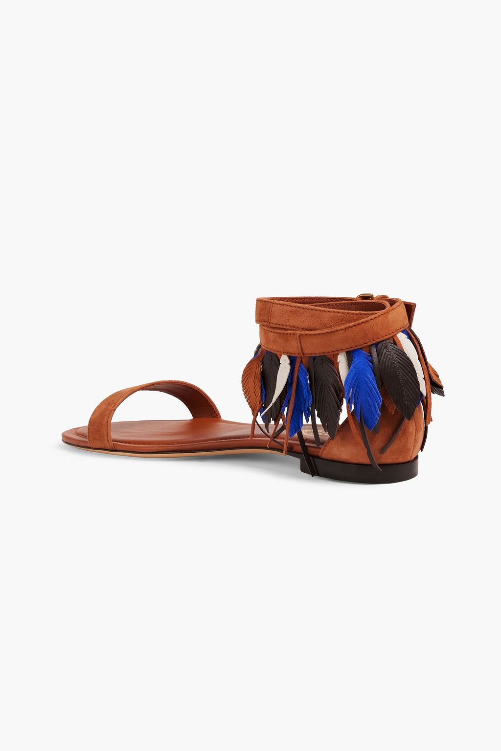 TOD'S صندل من الجلد السويدي مزين بأهداب