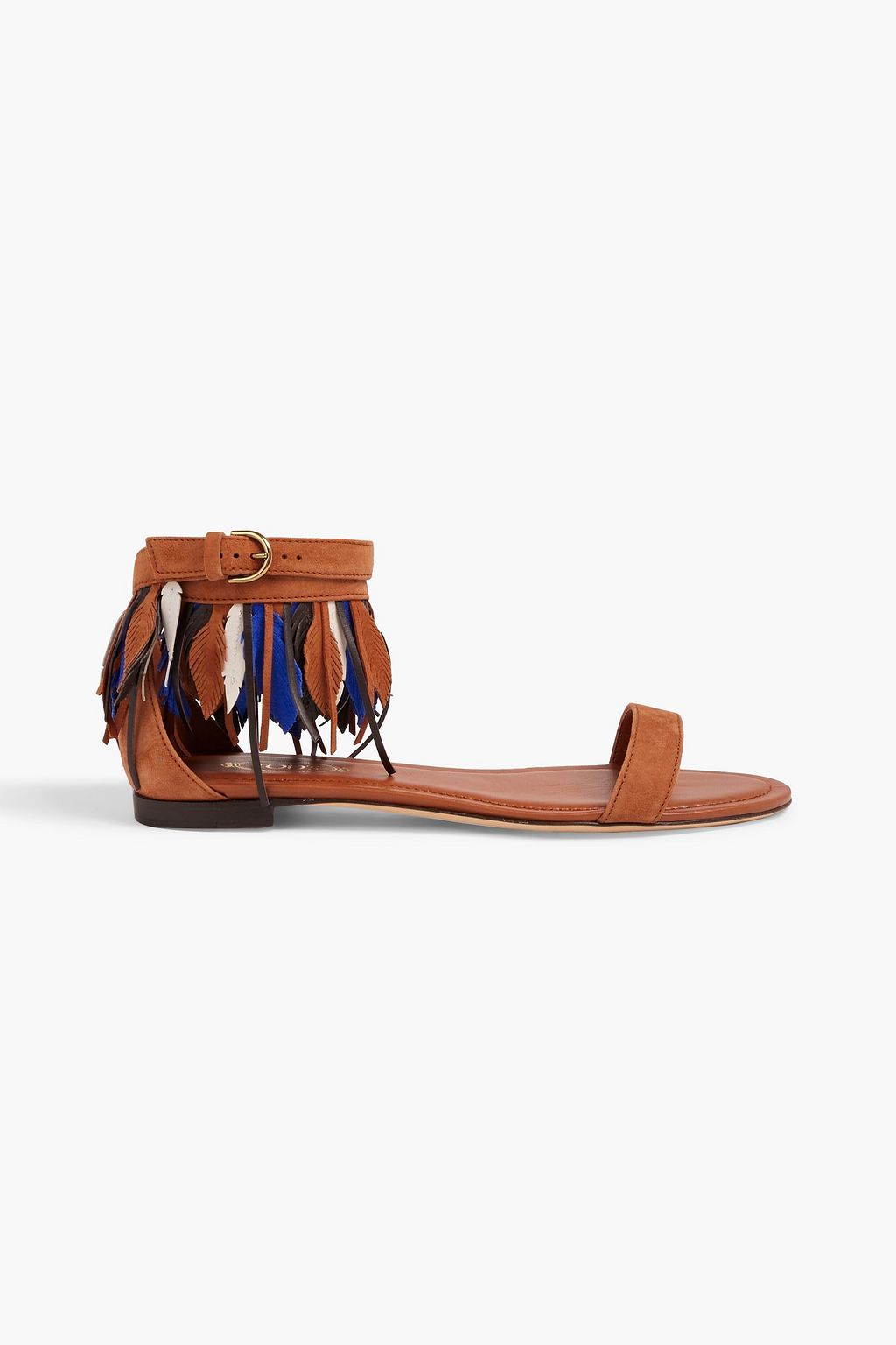 Fringed suede sandals