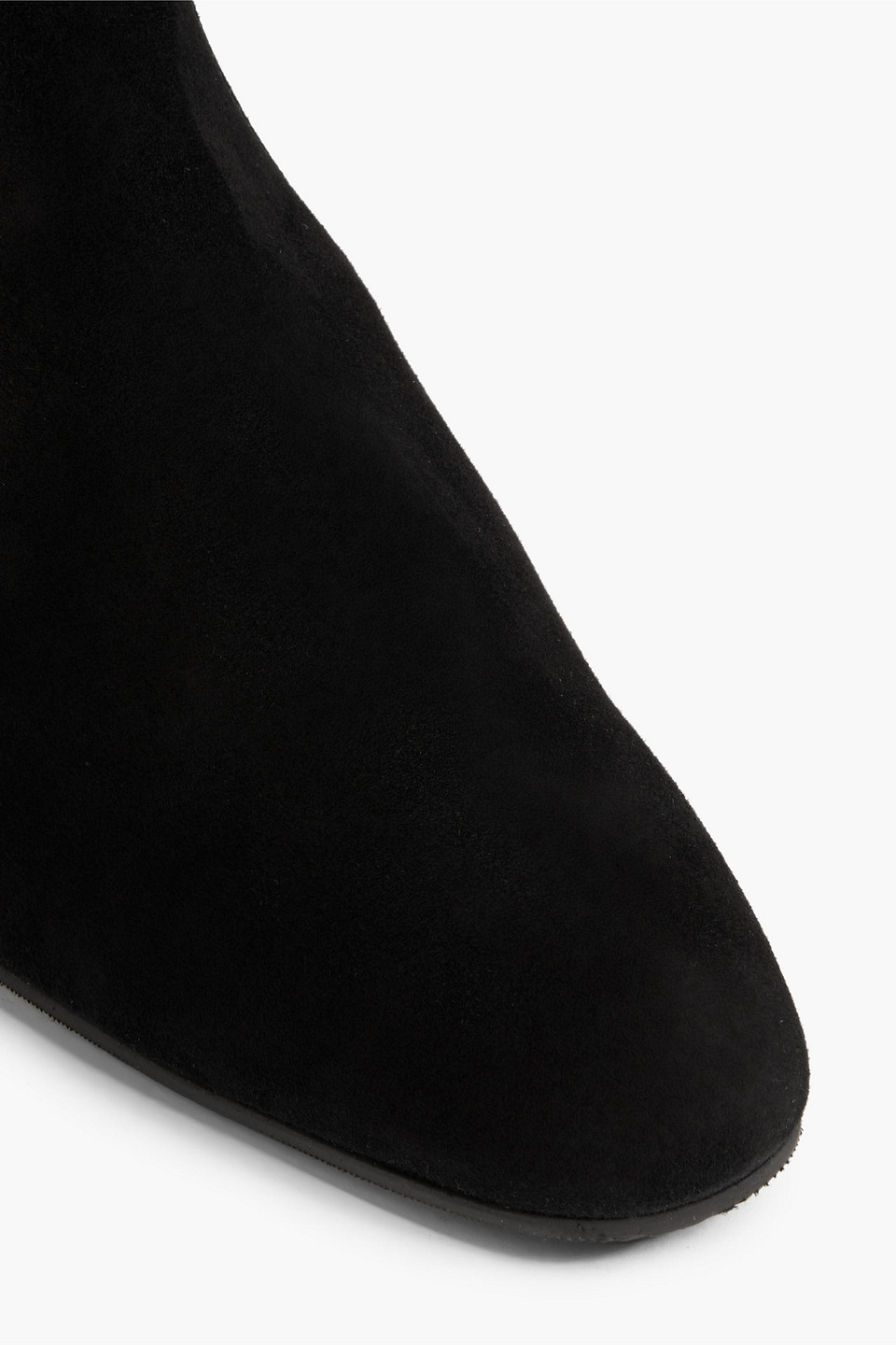 Stuart Weitzman Genna Stretch-suede Thigh Boots In Black
