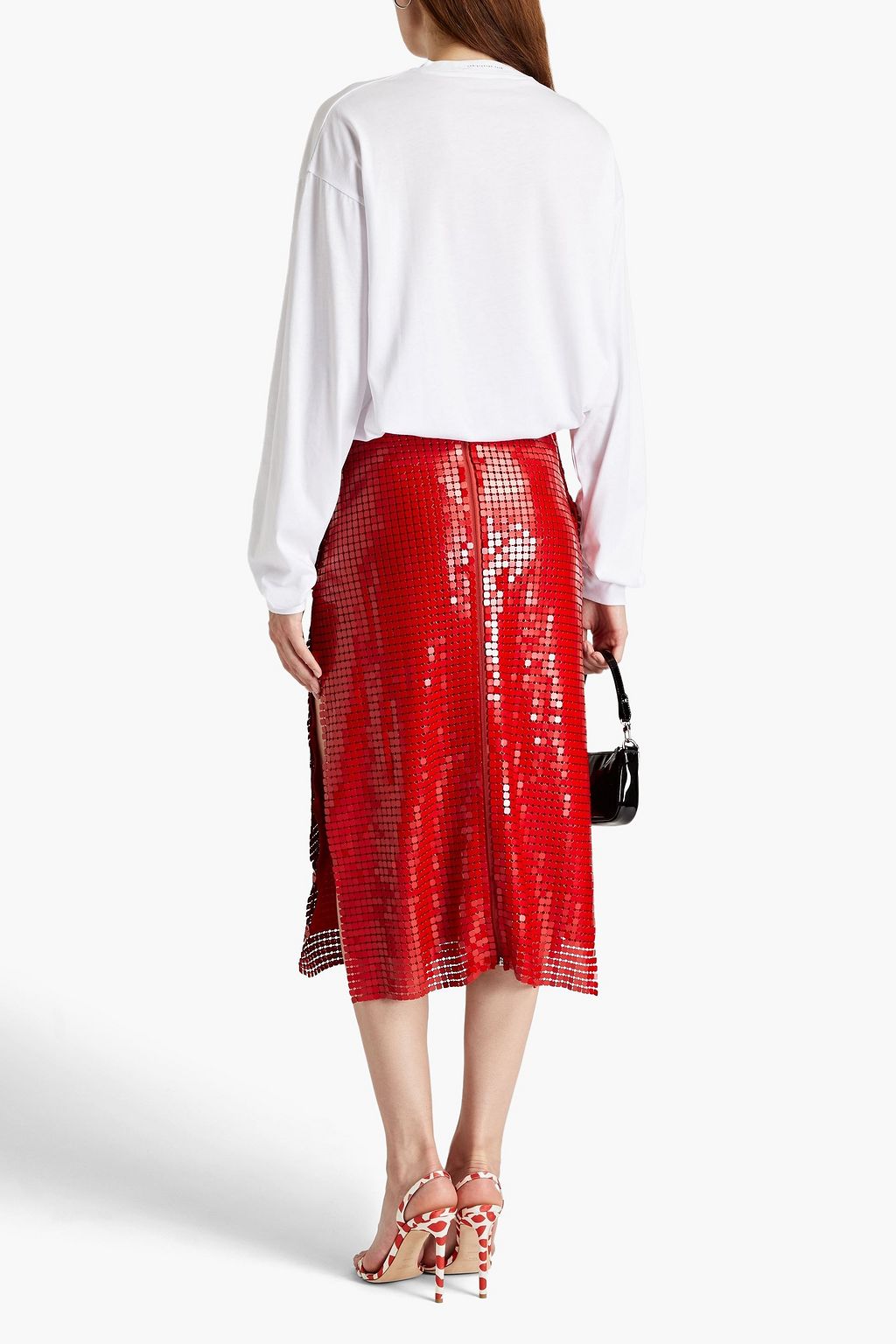 CHRISTOPHER KANE Wrapeffect chainmail midi skirt THE