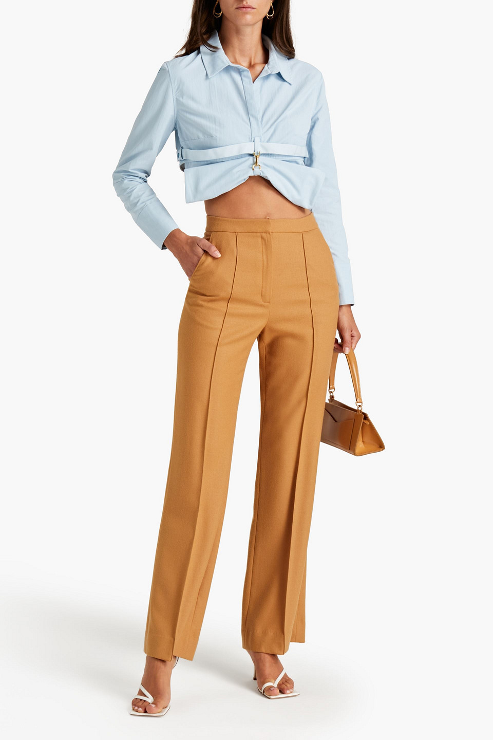  Jacquemus - Terra Cropped Poplin Shirt - Blue - Fr 34 