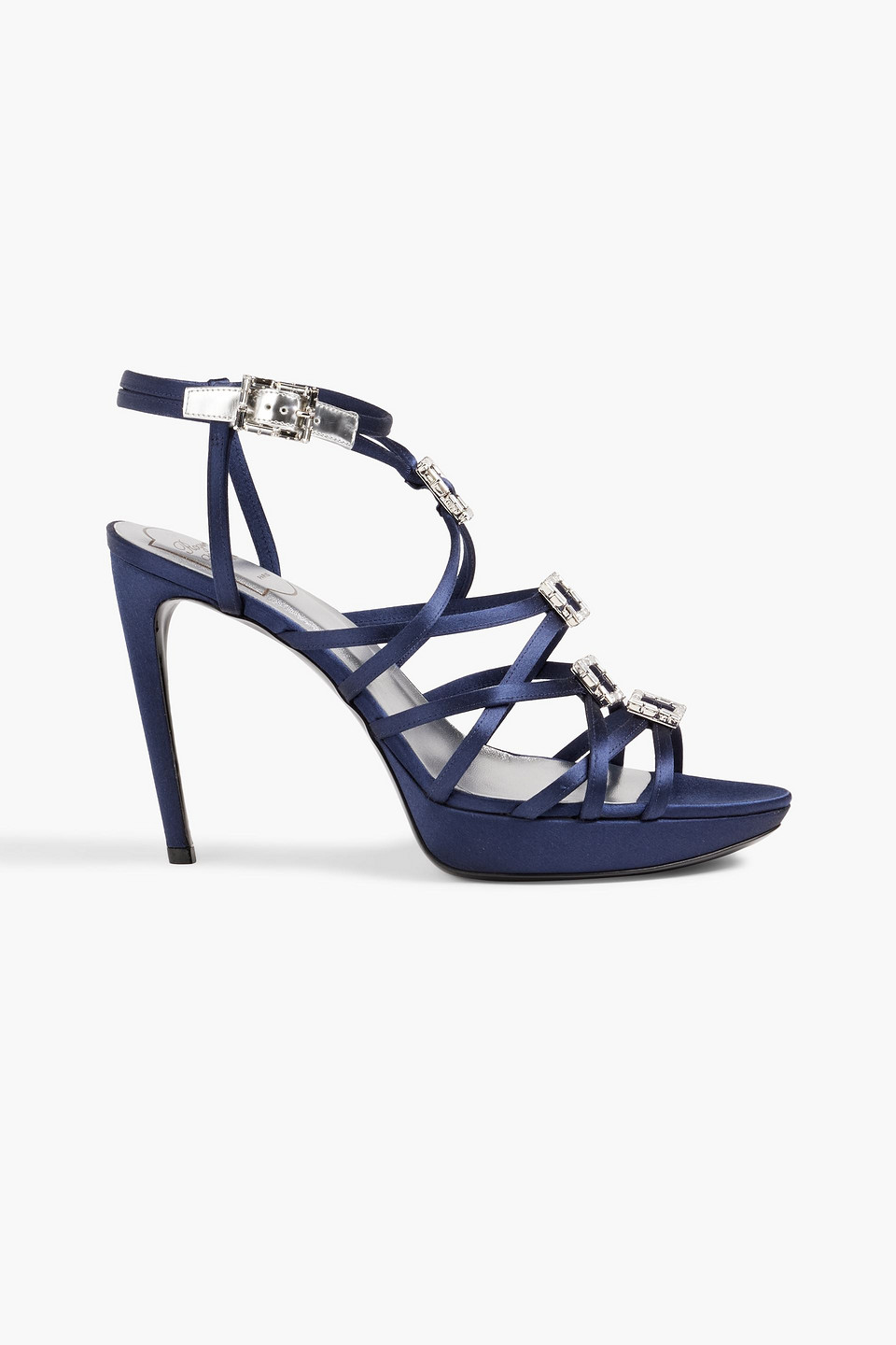 Roger Vivier Buckle-embellished Satin Platform Sandals
