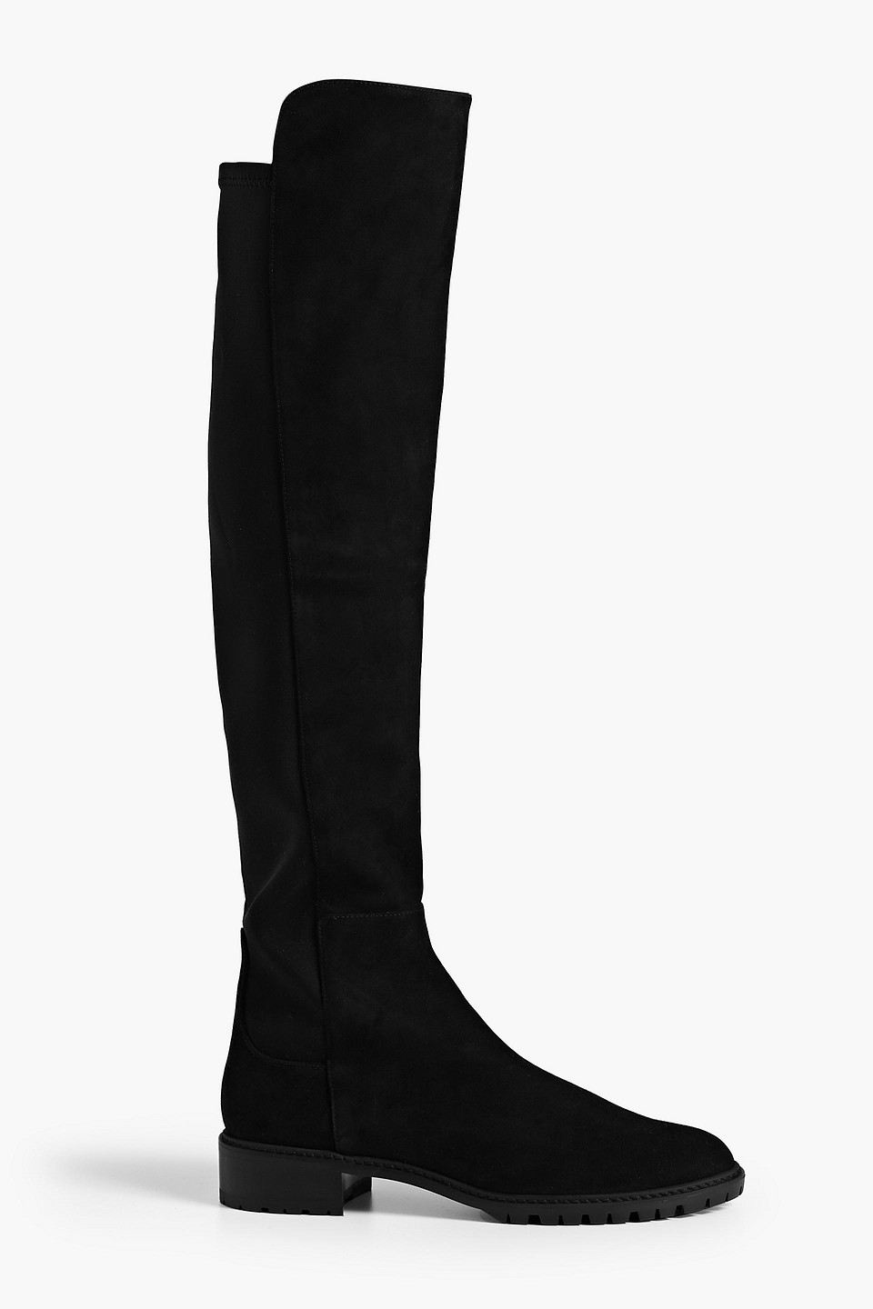 Stuart Weitzman City Suede And Neoprene Over-the-knee Boots In Black