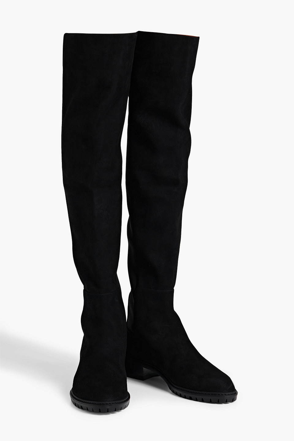 STUART WEITZMAN CITY MICROSTRETCH AND SUEDE OVER-THE-KNEE BOOTS 3074457345631807751
