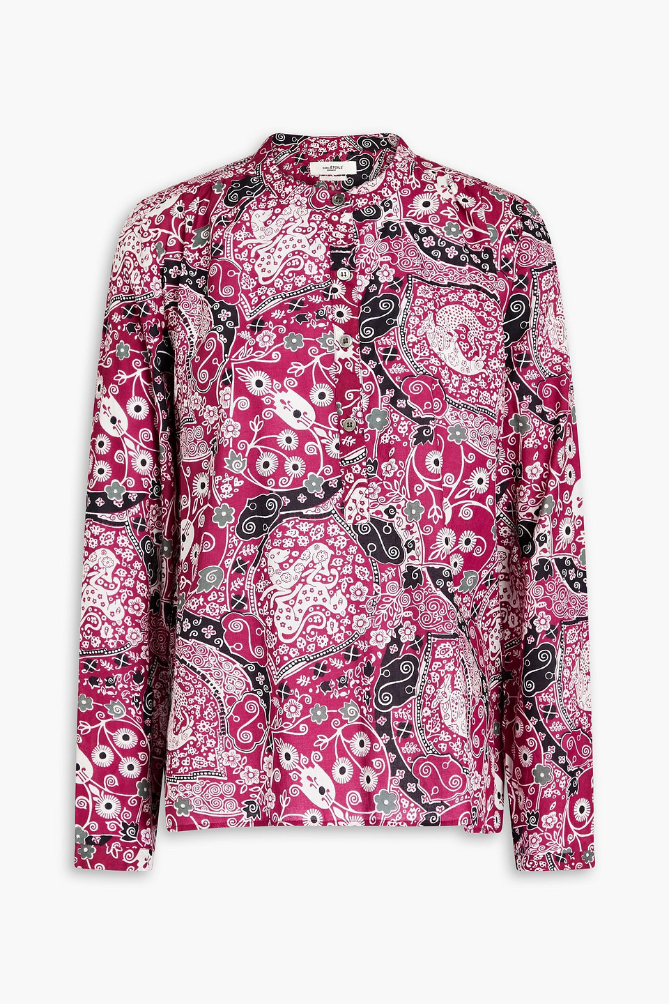 Isabel Marant Étoile Printed Cotton-mousseline Blouse In Plum