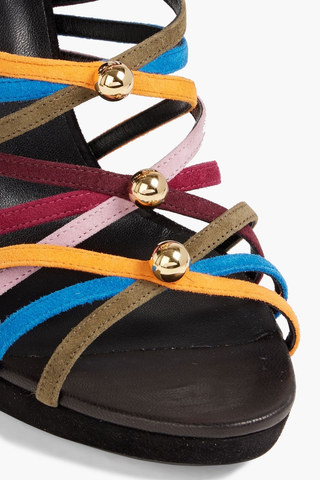 ROGER VIVIER Bead-embellished suede platform sandals