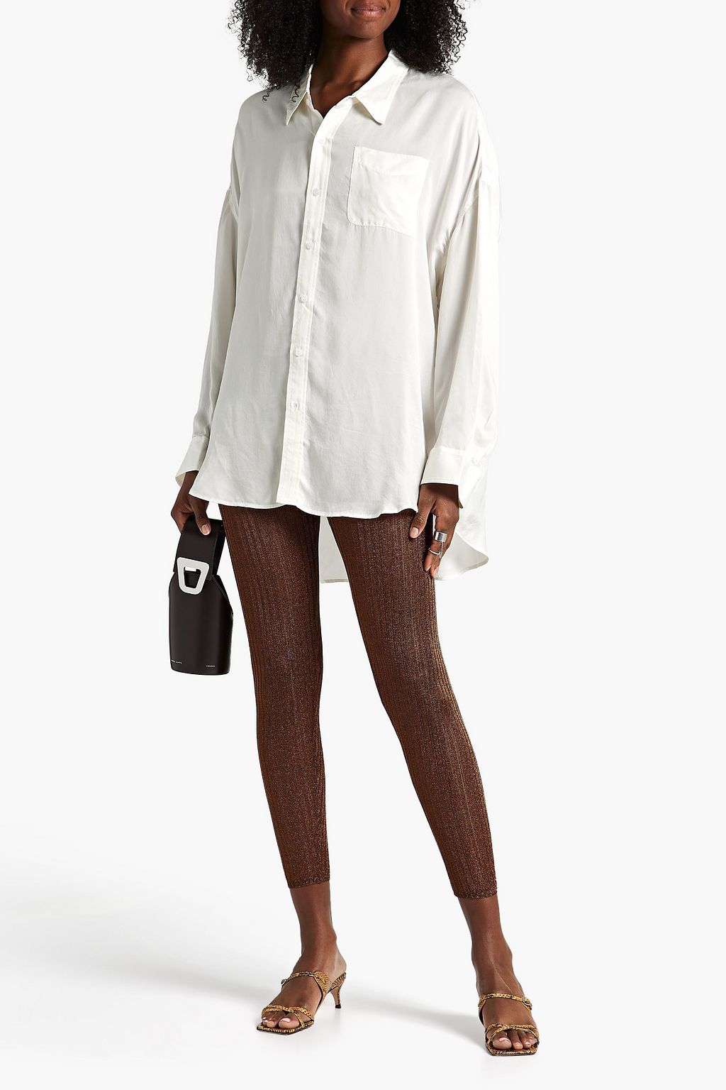MISSONI Metallic crochet-knit leggings