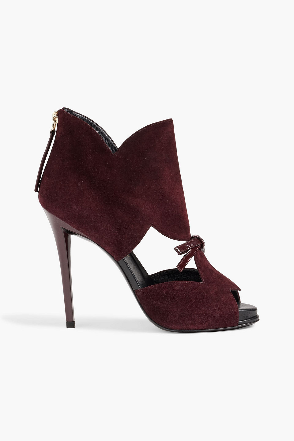 Roger Vivier Bow-embellished Suede Sandals In Purple
