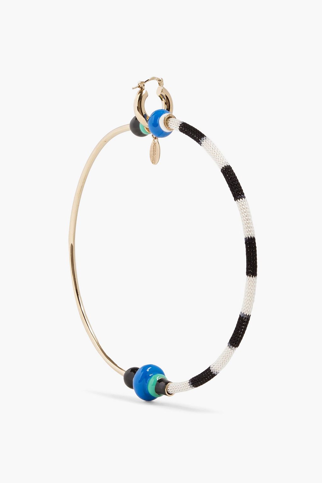 MISSONI Gold-tone, enamel and crochet-knit hoop earring