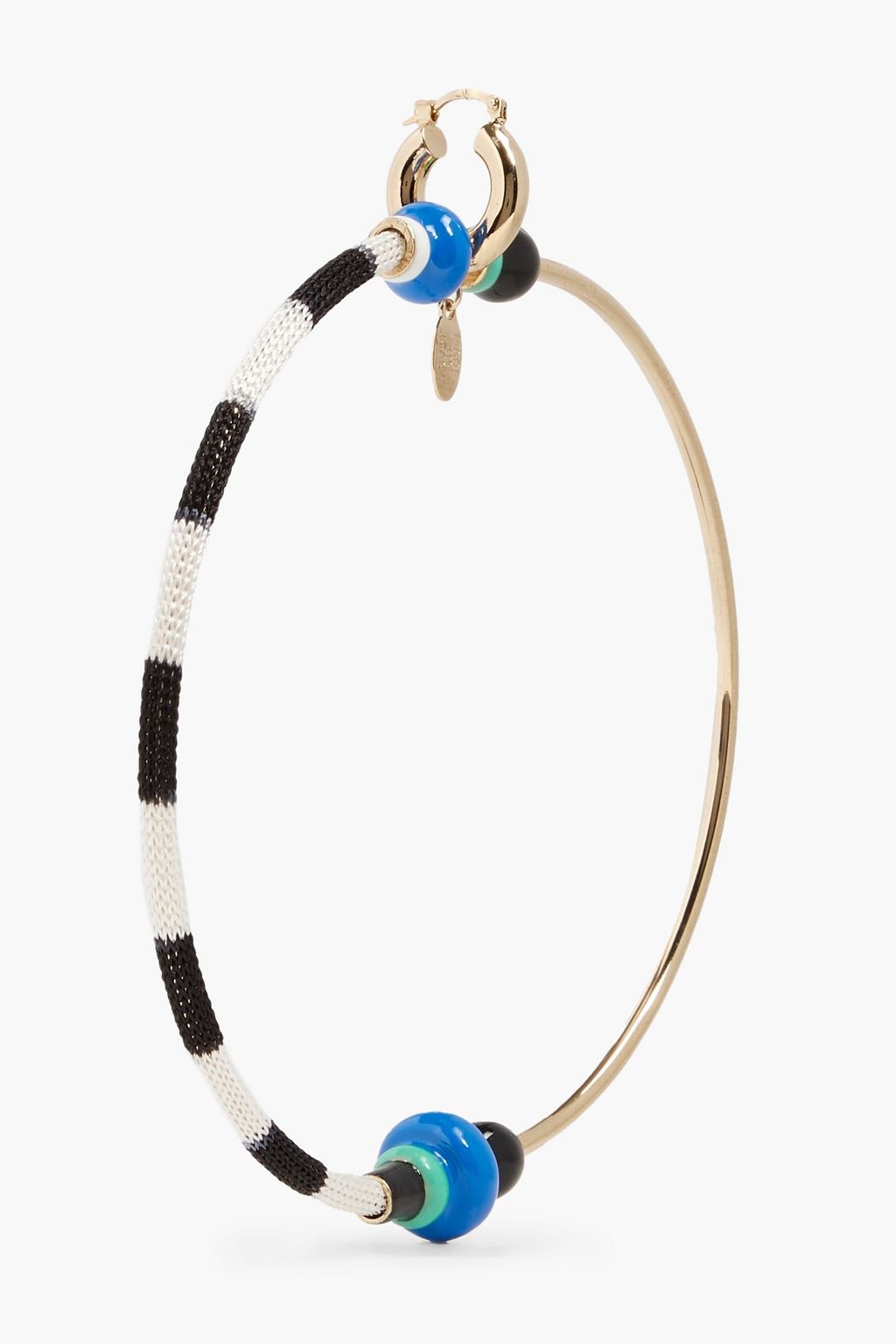 MISSONI Gold-tone, enamel and crochet-knit hoop earring