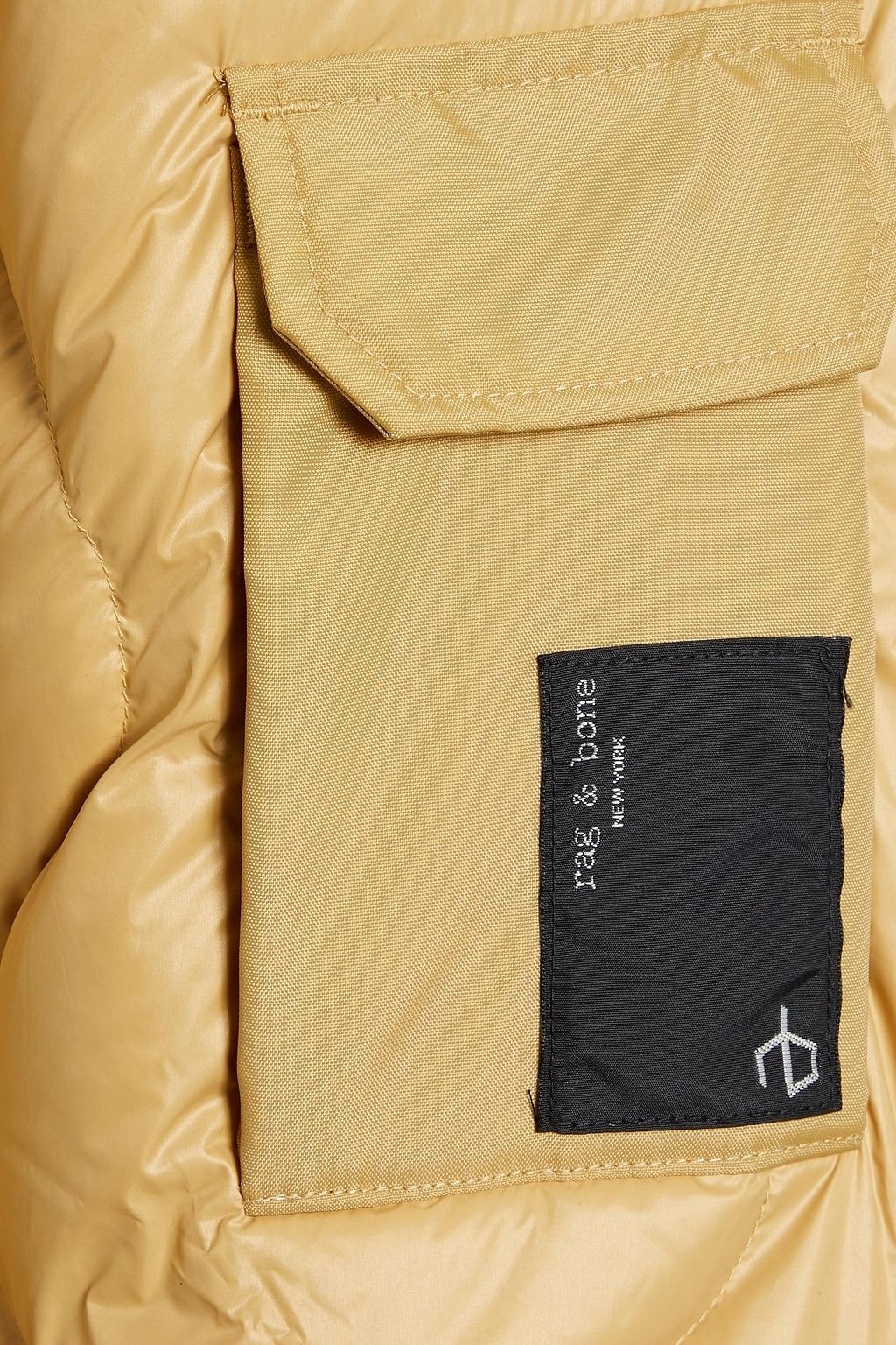 RAG & BONE Shield quilted camouflage shell down hooded jacket