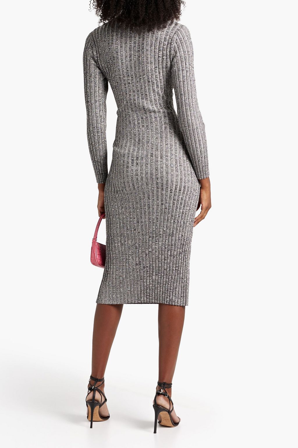 SIMKHAI Cutout ribbed-knit midi dress