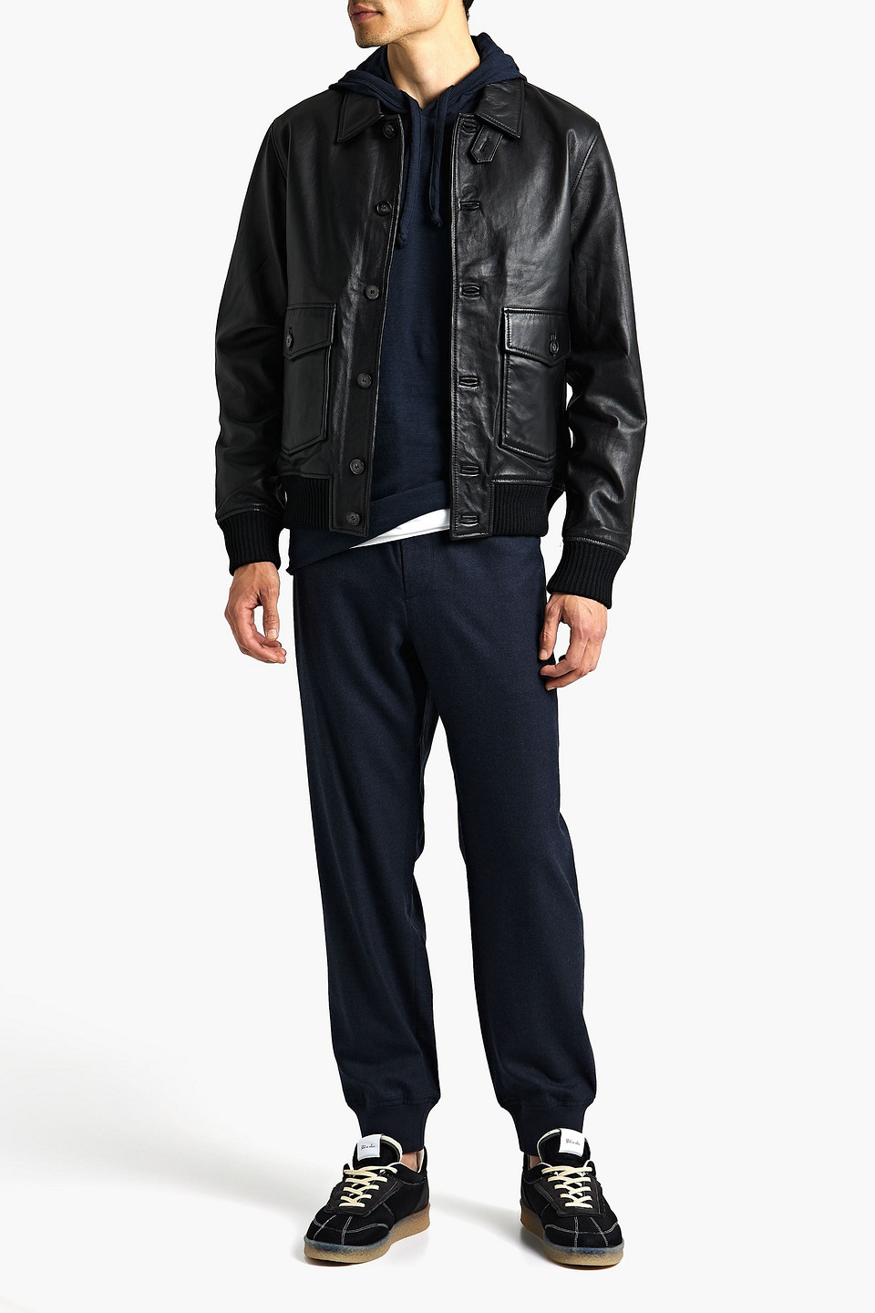 Rag & Bone Liam Mélange Twill Pants In Navy
