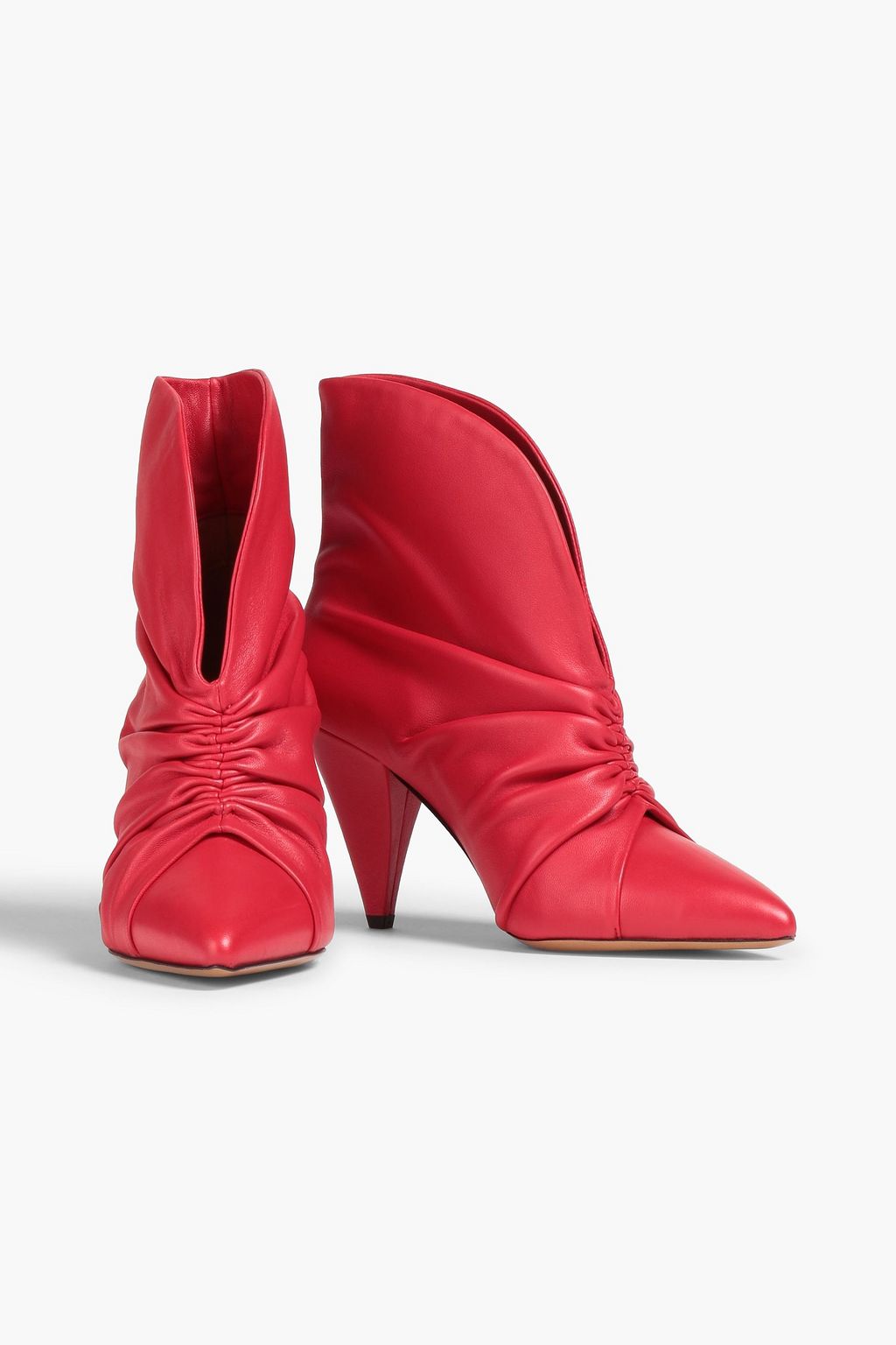 ISABEL MARANT 루쉬 디테일 가죽 앵클 부츠