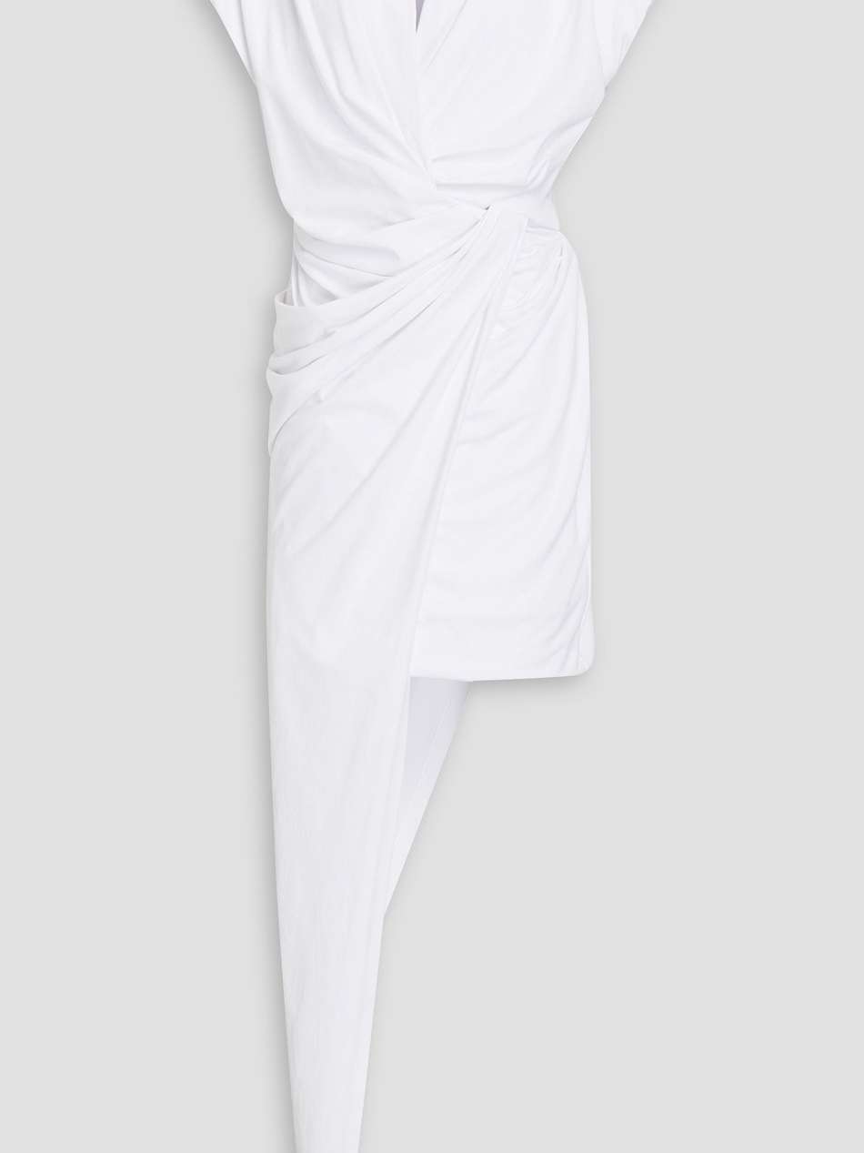 layered draped cotton-jersey mini dress