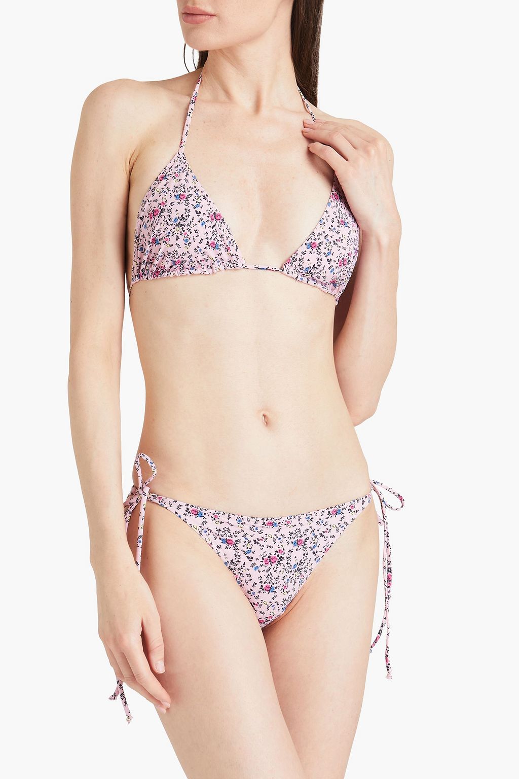GANNI Floral-print low-rise bikini briefs