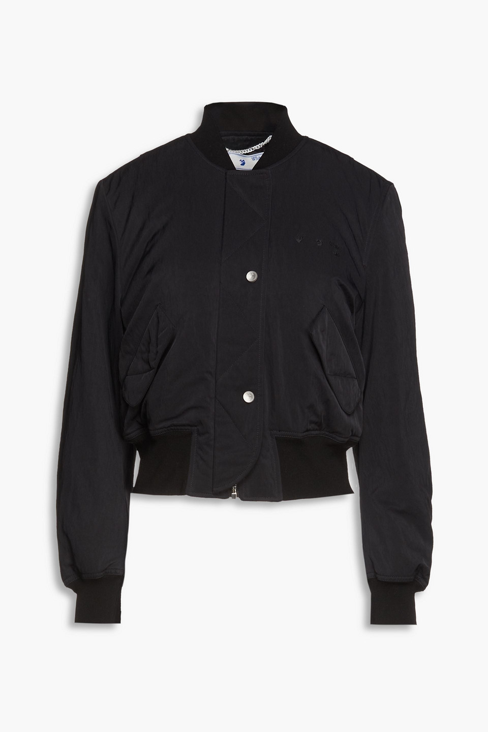 Off-white Embroidered Logo Bomber Jacket In Black