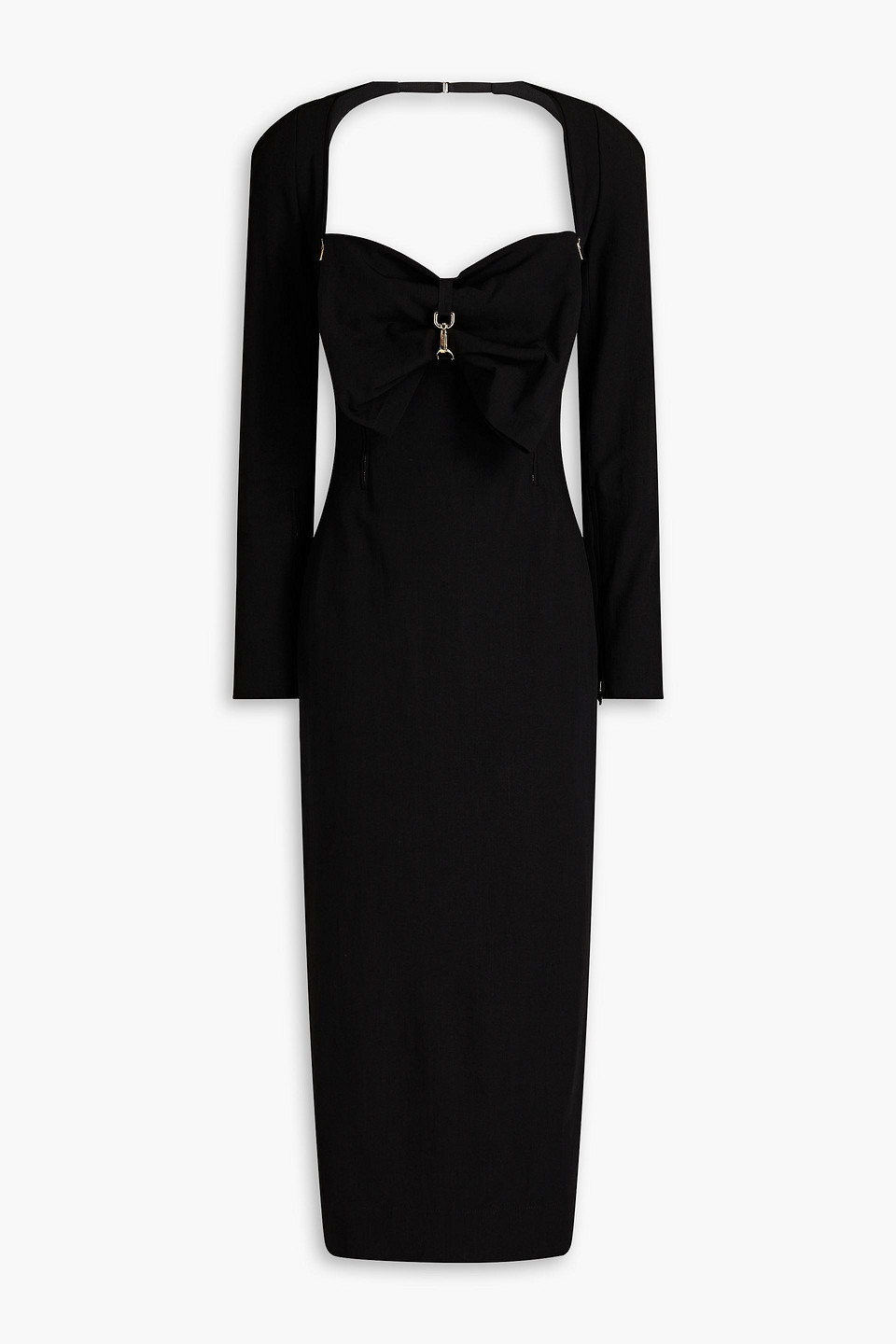 jacquemus - terra open-back woven midi dress - black - fr 32
