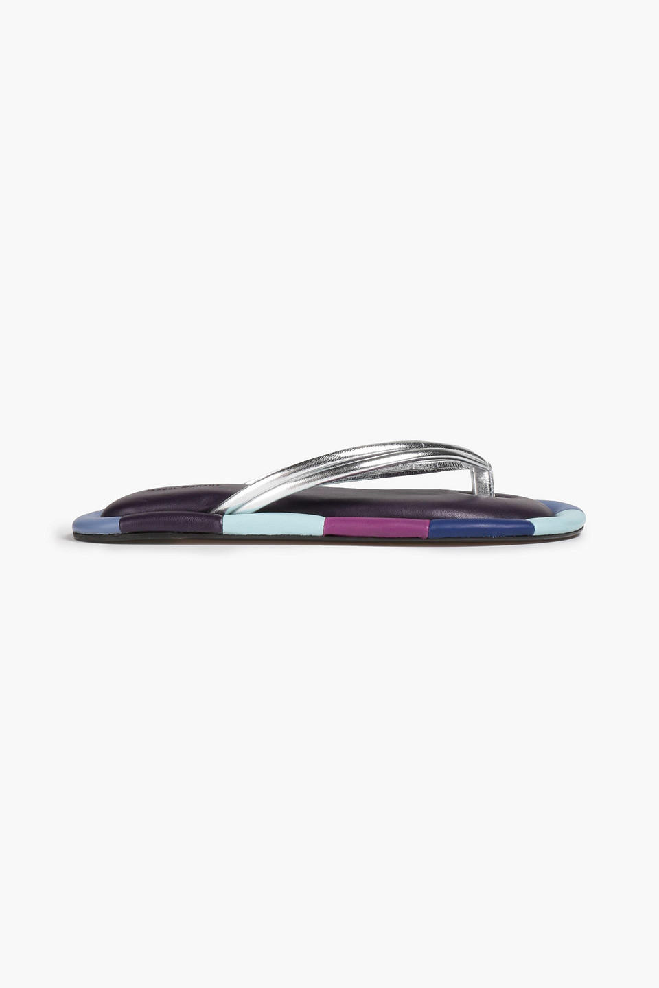 isabel marant - ecksa color-block leather sandals - purple - eu 39