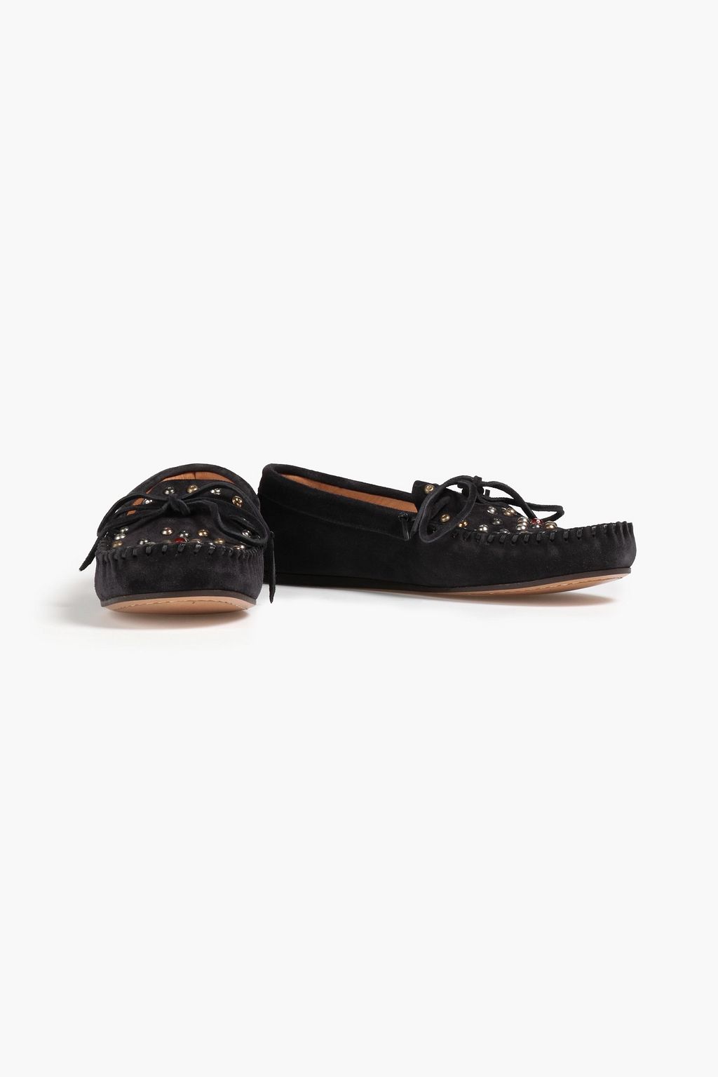 ISABEL MARANT Crystal-embellished suede loafers
