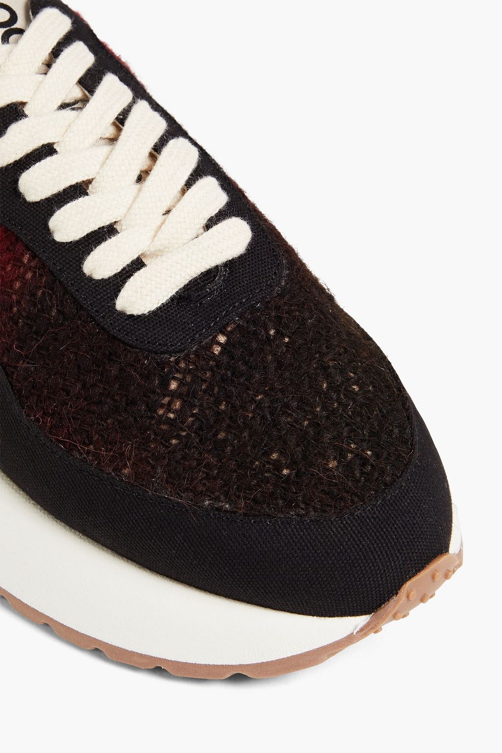GOOD NEWS Kook tweed, ripstop and twill sneakers