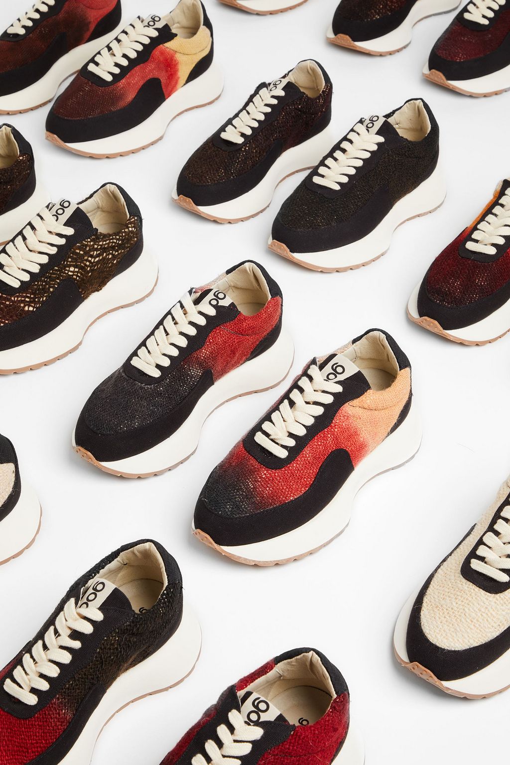 GOOD NEWS Kook tweed, ripstop and twill sneakers