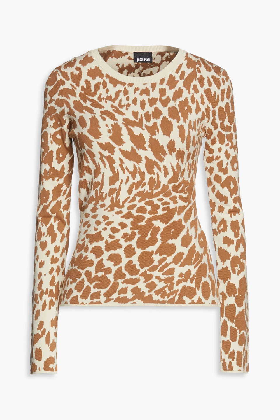 just cavalli - jacquard-knit sweater - animal print - xs