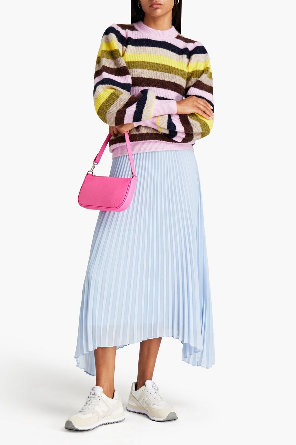 GANNI Striped knitted sweater