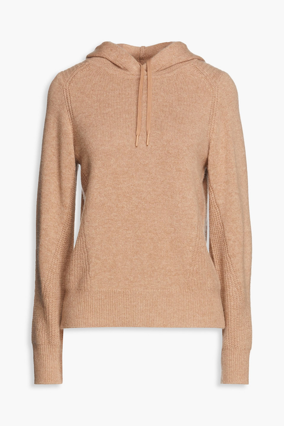 Rag Bone Pierce Melierter Hoodie Aus Geripptem Kaschmir In Camel