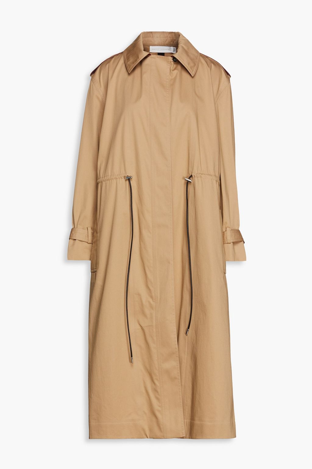 VICTORIA BECKHAM Waxed cotton-blend gabardine trench coat | THE OUTNET