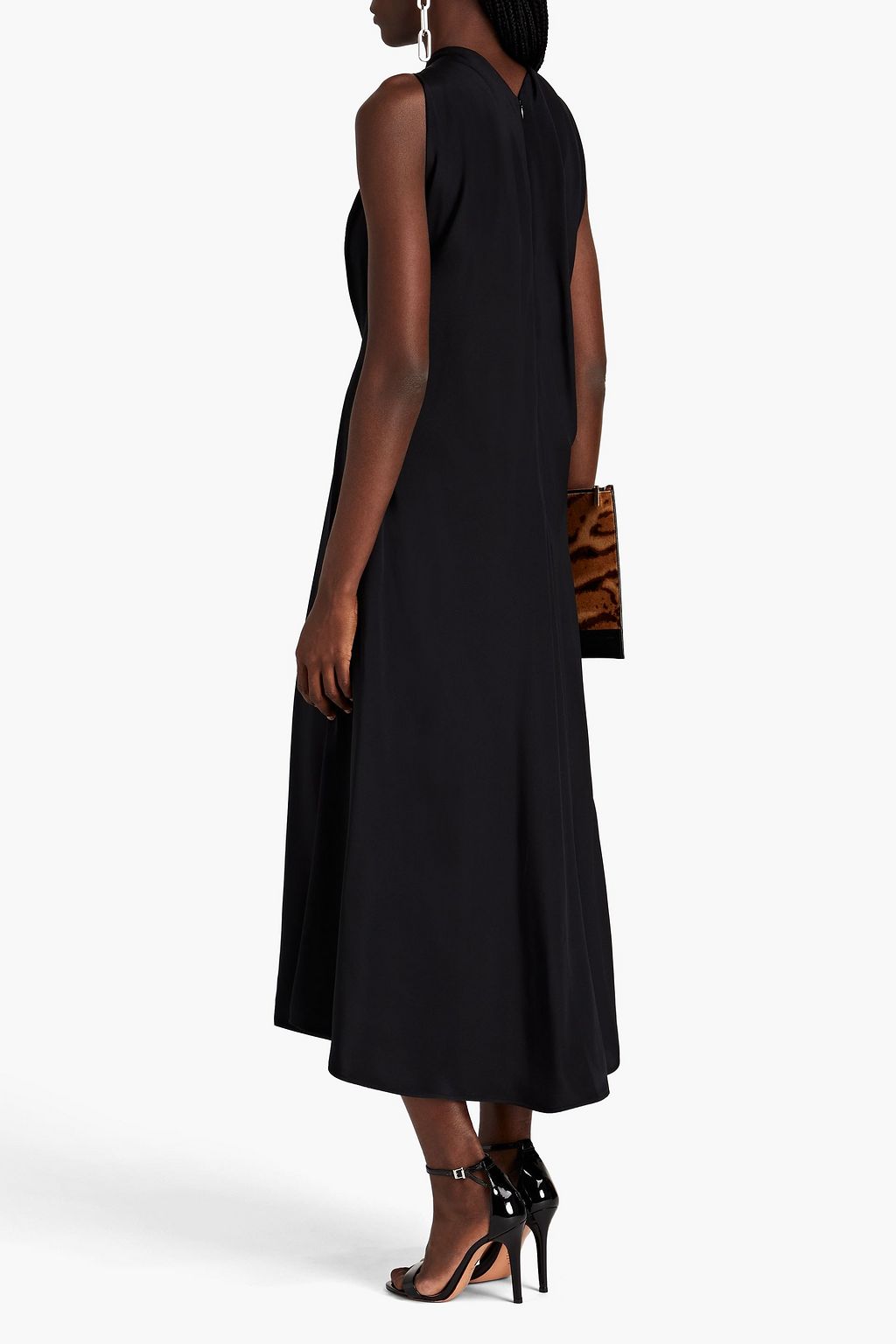 VICTORIA BECKHAM Pleated silk-satin crepe midi dress