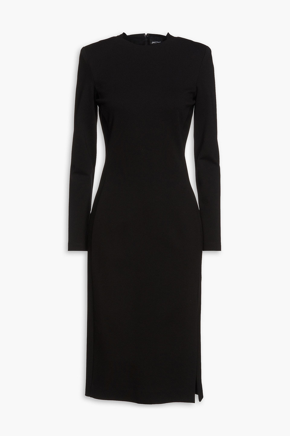 Just Cavalli Logo-jacquard Jersey Midi Dress In Black