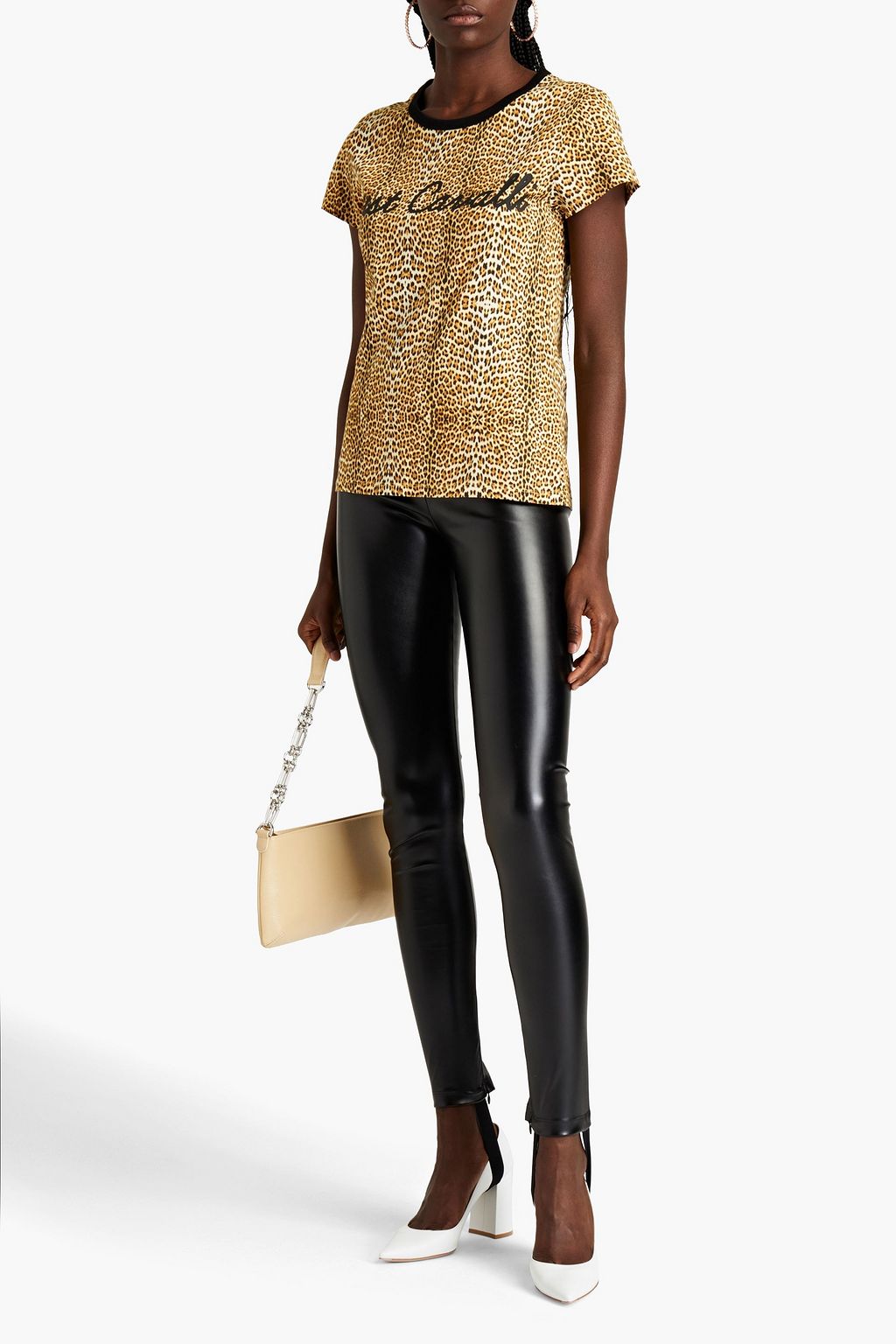 JUST CAVALLI Faux leather stirrup leggings THE